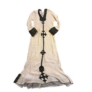 Traditional Ethiopian Habisha Handwoven Cotton Embroidered Dress One Size